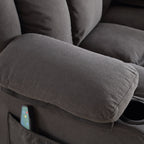 360° Swivel Heated Massage Recliner with USB Charging, Cup Holders, Side Storage, and Plush Fleece Upholstery