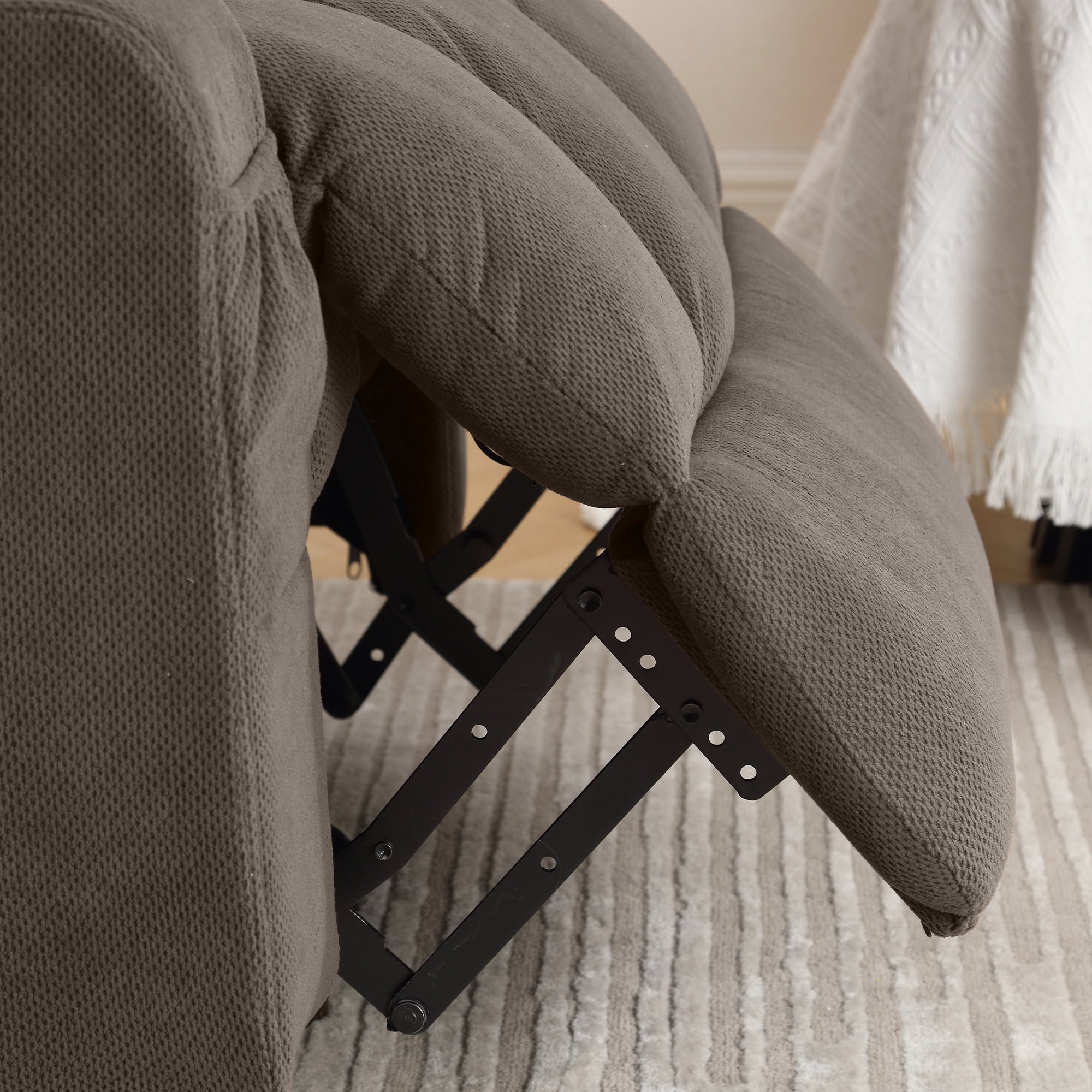 360° Swivel Heated Massage Recliner with USB Charging, Cup Holders, Side Storage, and Plush Fleece Upholstery