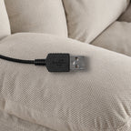 360° Swivel Heated Massage Recliner with USB Charging, Cup Holders, Side Storage, and Plush Fleece Upholstery