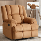 360Â° Swivel Manual Recliner Chair, 155Â° Fabric Reclining Chair wRocker