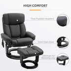 360Â° Swivel Massage Recliner Chair PU Leather Armchair Living Room Lounge Chair with Footrest and Remote
