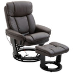 360Â° Swivel Massage Recliner Chair PU Leather Armchair Living Room Lounge Chair with Footrest and Remote