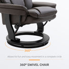 360Â° Swivel Massage Recliner Chair PU Leather Armchair Living Room Lounge Chair with Footrest and Remote