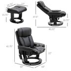 360Â° Swivel Massage Recliner Chair PU Leather Armchair Living Room Lounge Chair with Footrest and Remote