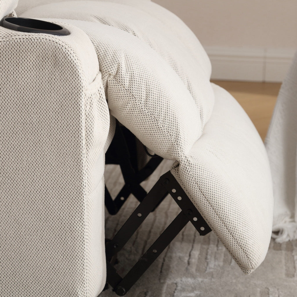 360° Swivel Massage Recliner Chair in Soft Velvet with Heat, USB, Manual Recline and Storage Pockets