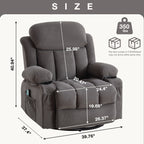 360° Swivel Massage Recliner Chair in Soft Velvet with Heat, USB, Manual Recline and Storage Pockets