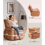 360° Swivel Oversized Recliner Chairs with Heat and Massage - Lazy Recliner Chair