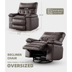 360° Swivel Oversized Recliner Chairs with Heat and Massage - Lazy Recliner Chair