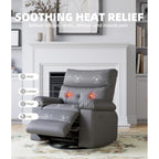 360° Swivel Oversized Recliner Chairs with Heat and Massage - Lazy Recliner Chair