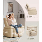 360° Swivel Oversized Recliner Chairs with Heat and Massage - Lazy Recliner Chair