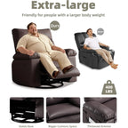 360° Swivel Oversized Recliner Chairs with Heat and Massage - Lazy Recliner Chair