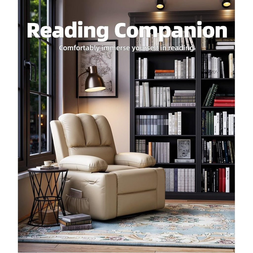 360° Swivel Oversized Recliner Chairs with Heat and Massage