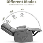 360° Swivel Oversized Recliner Chairs with Heat and Massage