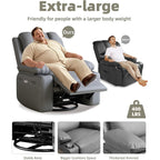 360° Swivel Oversized Recliner Chairs with Heat and Massage