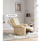 360° Swivel Oversized Recliner Chairs with Heat and Massage