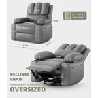 360° Swivel Oversized Recliner Chairs with Heat and Massage