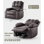 360° Swivel Oversized Recliner Chairs with Heat and Massage