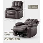 360° Swivel Oversized Recliner Chairs with Heat and Massage