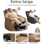 360° Swivel Oversized Recliner Chairs with Heat and Massage