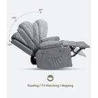 360° Swivel Oversized Recliner Chairs with Heat and Massage