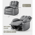 360° Swivel Oversized Recliner Chairs with Heat and Massage