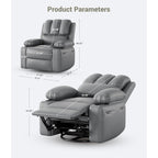 360° Swivel Oversized Recliner Chairs with Heat and Massage