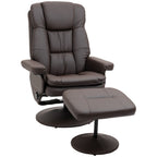 360Â° Swivel Recliner Adjustable PU Leather Lounge Chair with Footrest for Living Room, Bedroom and Home Office