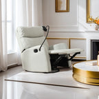 360° Swivel Reclining Glider Chair with Footrest, Phone Holder, and Adjustable Positions for Home Theater & Living Room