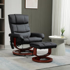 360Â° Swivel Reclining Massage Chair PU Leather Sofa Chair with Ottoman, 10 Point Vibration, Remote and Side Pocket