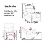 360Â° Swivel Rocker Manual Recliner Chair for Living Room, Bedroom