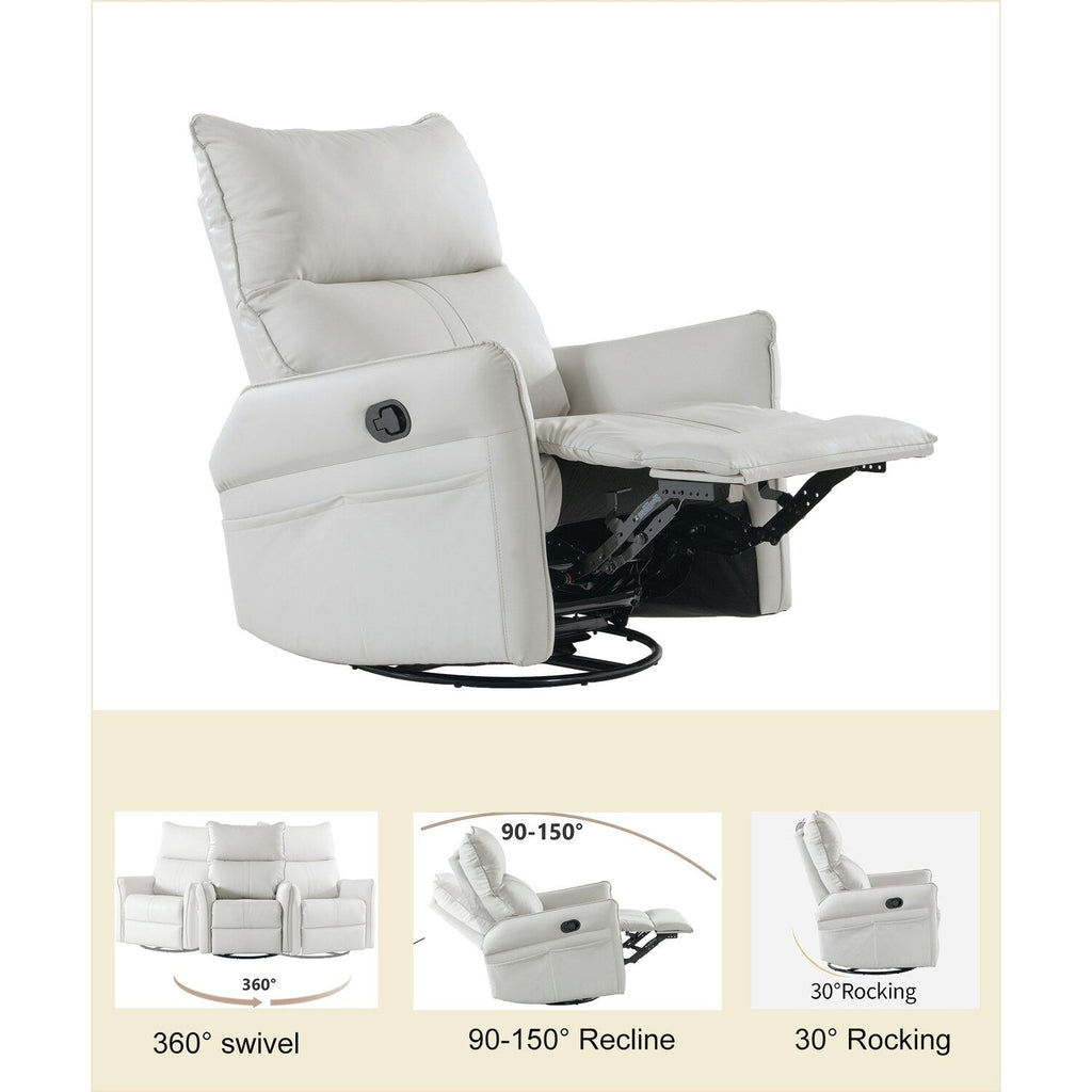 360Â° Swivel Rocker Manual Recliner Chair for Living Room, Bedroom