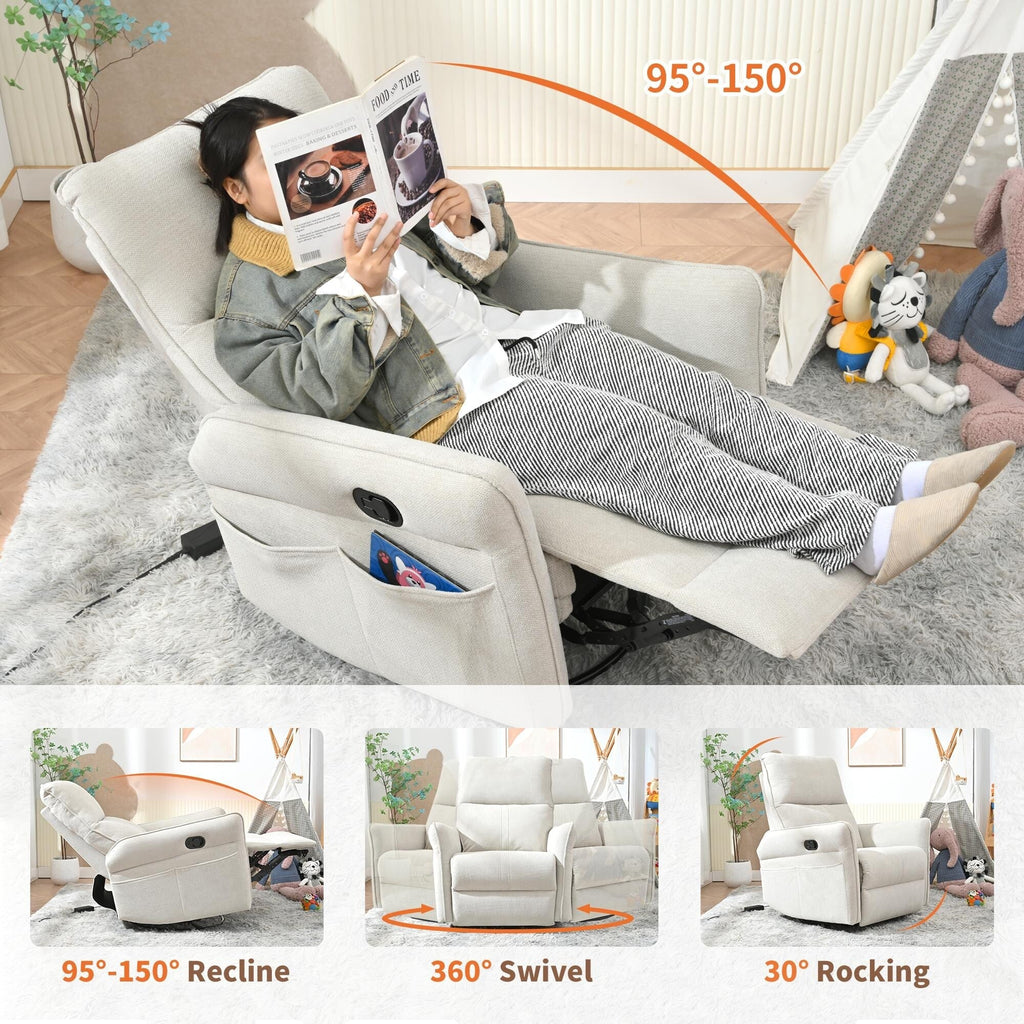 360Â° Swivel Rocker Manual Recliner Chair for Living Room, Bedroom
