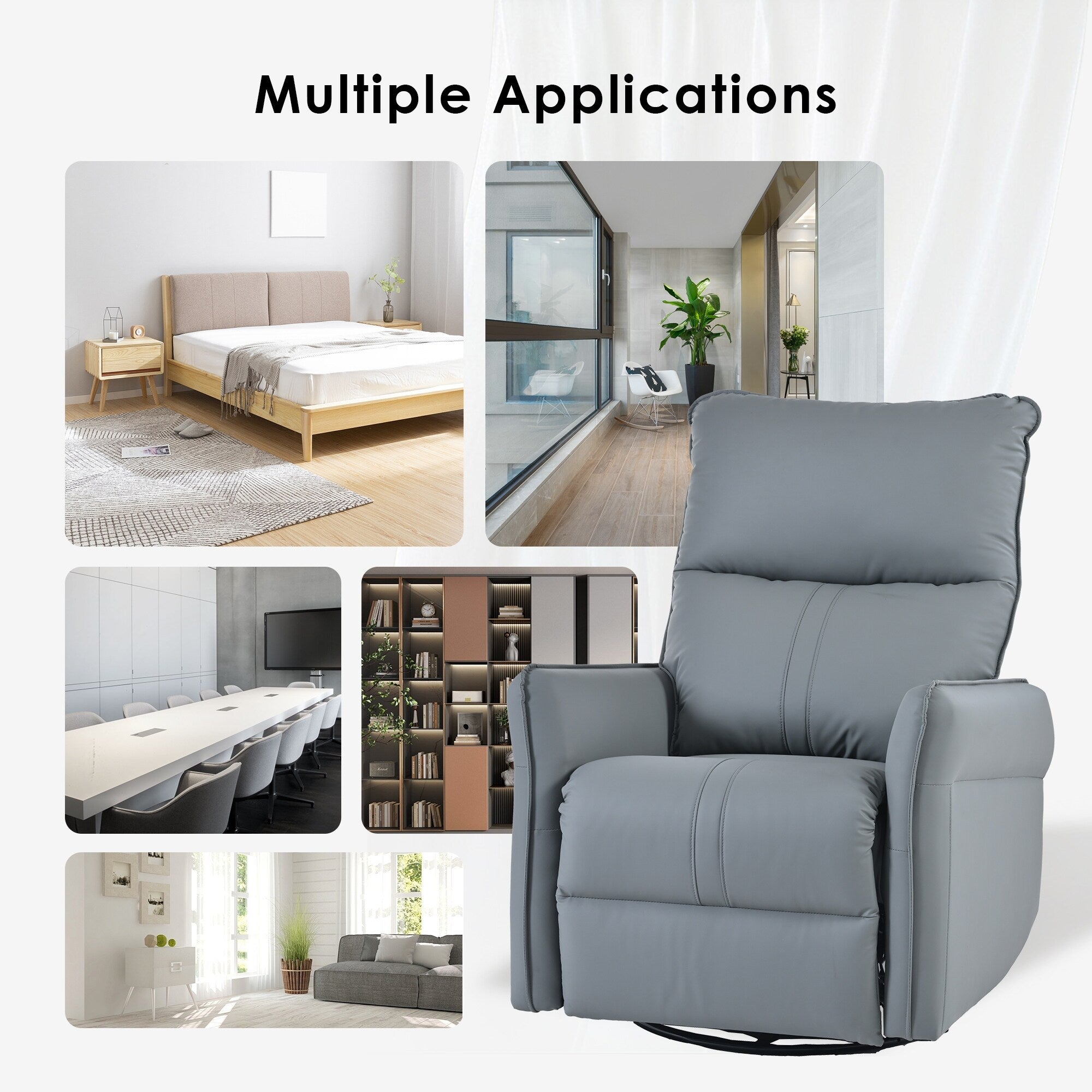 360Â° Swivel Rocker Manual Recliner Chair for Living Room, Bedroom