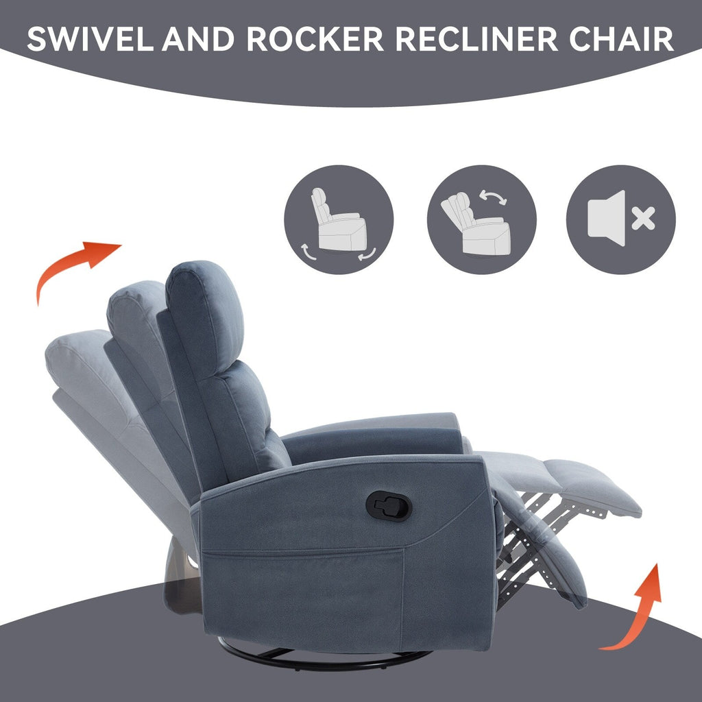 360Â° Swivel Rocker Manual Recliner Chair for Living Room