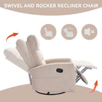 360Â° Swivel Rocker Manual Recliner Chair for Living Room
