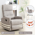 360Â° Swivel Rocker Manual Recliner Chair for Living Room