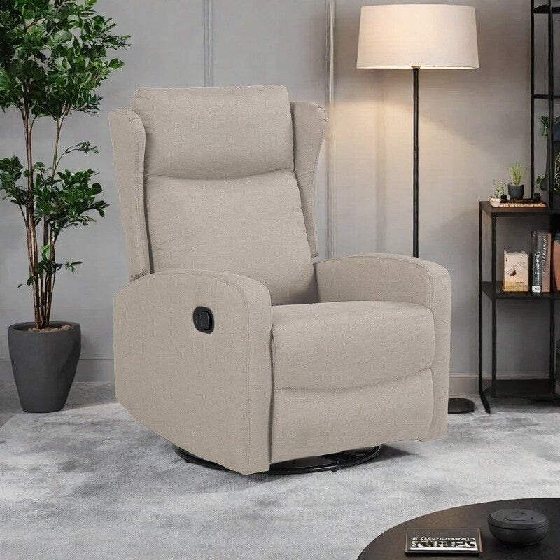 360° Swivel Rocker Recliner Chair with 3-Position Adjustable Back (90°-165°) and 30° Gentle Rocking Motion