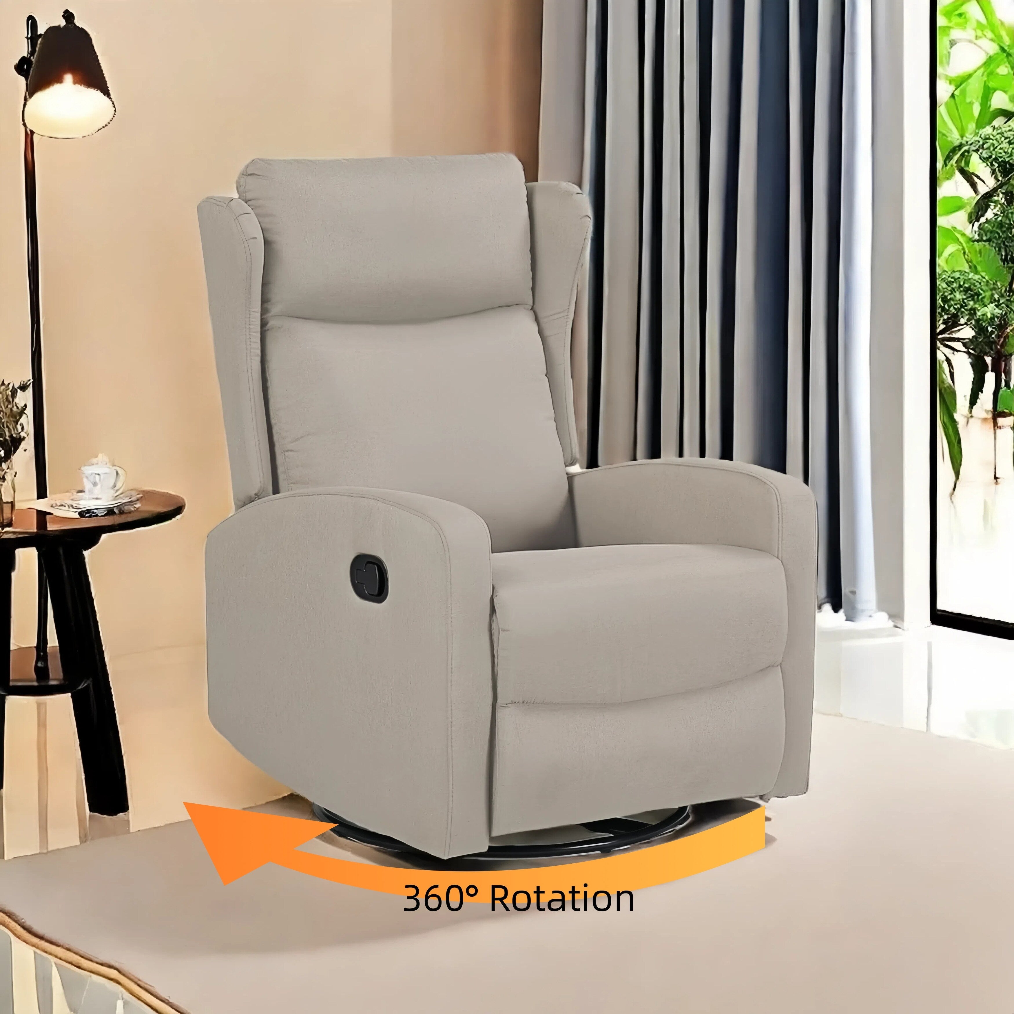 360° Swivel Rocker Recliner Chair with 3?Position Back & Rocking