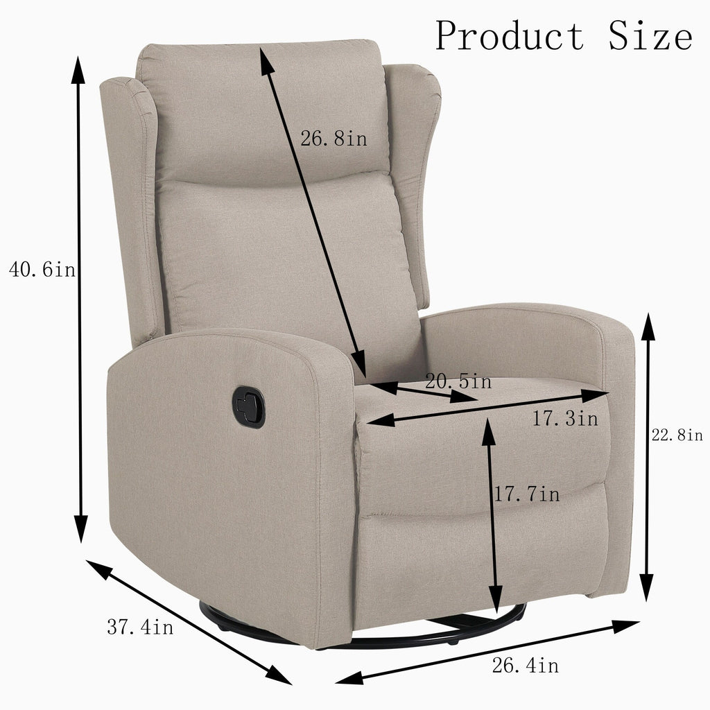 360° Swivel Rocker Recliner Chair with 3?Position Back & Rocking