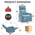360Â° Swivel Rocker Recliner Chair with Massage and Lumbar Heating