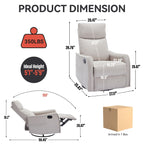 360Â° Swivel Rocker Recliner Chair with Massage and Lumbar Heating