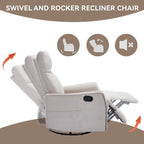 360Â° Swivel Rocker Recliner Chair with Massage and Lumbar Heating
