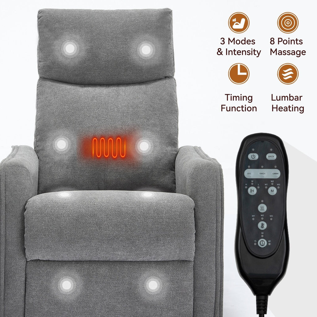 360Â° Swivel Rocker Recliner Chair with Massage and Lumbar Heating