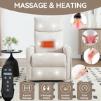 360Â° Swivel Rocker Recliner Chair with Massage and Lumbar Heating