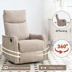 360Â° Swivel Rocker Recliner Chair with Massage and Lumbar Heating