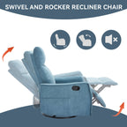 360Â° Swivel Rocker Recliner Chair with Massage and Lumbar Heating