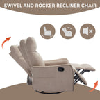 360Â° Swivel Rocker Recliner Chair with Massage and Lumbar Heating