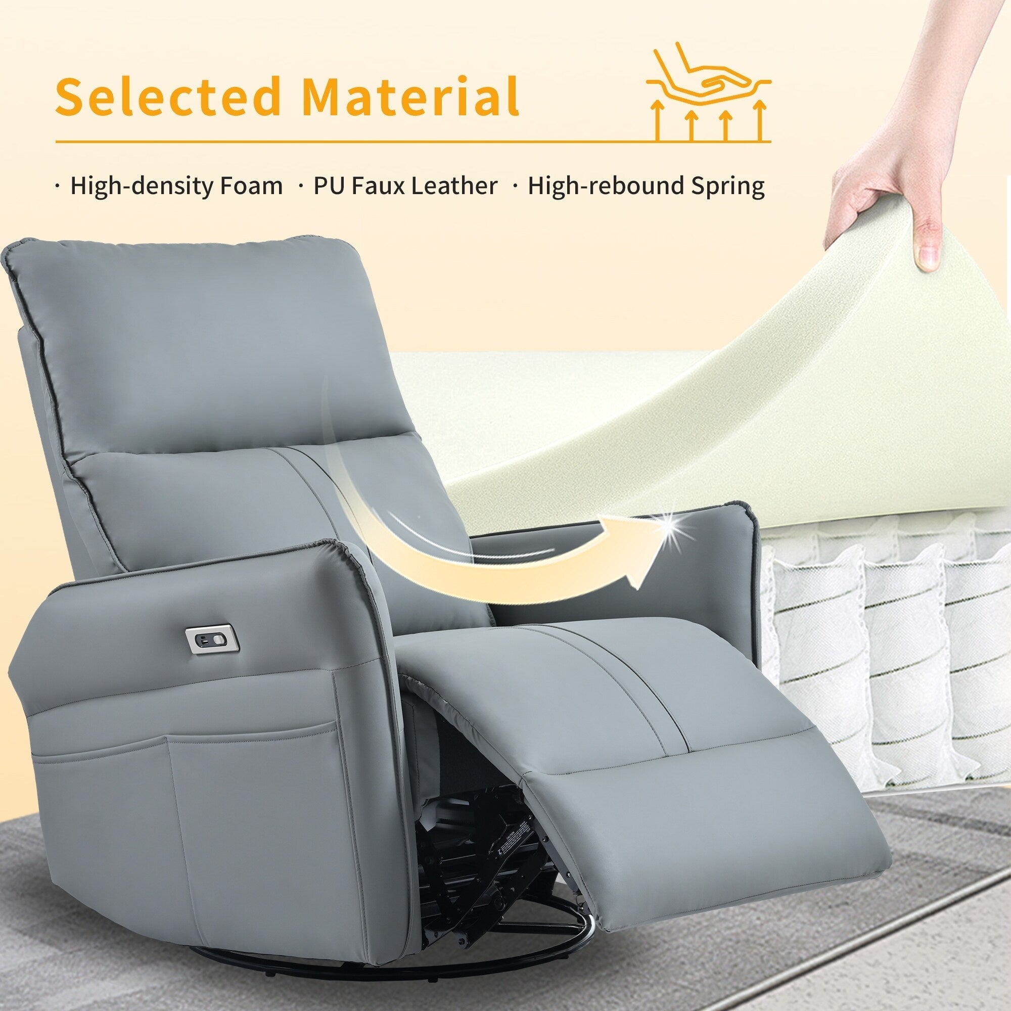 360° Swivel Rocker Recliner Chair