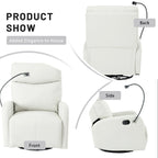 360Â° Swivel Rocking Recliner Chair with Phone Holder, Footrest, Adjustable Position for Living Room & Home Theater