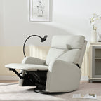 360Â° Swivel Rocking Recliner Chair with Phone Holder, Footrest, Adjustable Position for Living Room & Home Theater